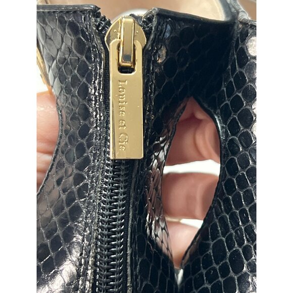 Louise Et Cie Leather Snake Ankle Strap Heels 8 - Picture 3 of 13